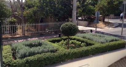 Μικρός κήπος με Αρωματικά στην είσοδο Φαρμακείου